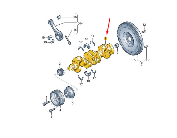 03L105021D - Volkswagen AMAROK MK1 crankshaft 03L105021D NEW ORIGINAL