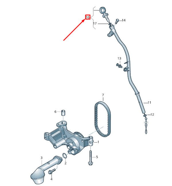 03L115611D - NEW VW TRANSPORTER VI T6 OI DIPSTICK 03L115611D