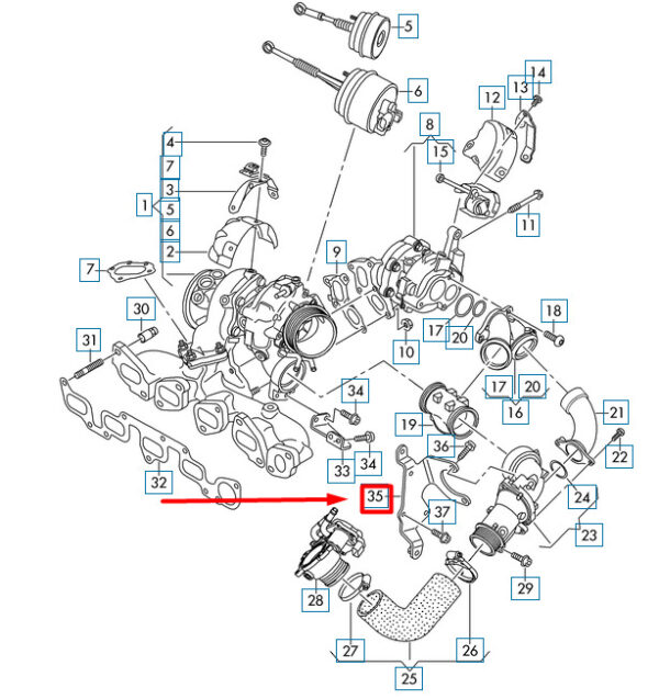 03N103369C - NEW VOLKSWAGEN PASSAT B8 3G EXHAUST TRUM BRACKET 03N103369C ORIGINAL