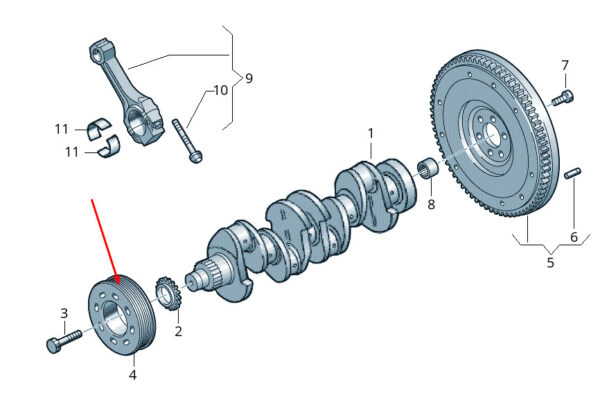 04C105243T - NEW VOLKSWAGEN TIGUAN AD CRANKSHAFT DISC 04C105243T ORIGINAL