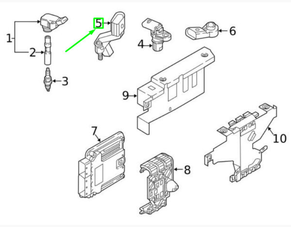 04C906433G - VOLKSWAGEN PASSAT B8 3G camshaft position sensor 04C906433G NEW REAL