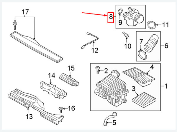 04E129654R - NEW VW GOLF VII 5G MK7 ENGINE AIR INTAKE HOSE 04E129654R ORIGINAL