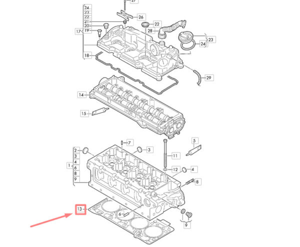 04L103383BJ - VOLKSWAGEN PASSAT B8 3G cylinder head gasket 04L103383BJ NEW REAL
