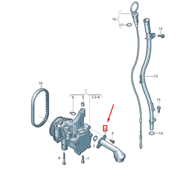 04L115251C - NEW VW TRANSPORTER VI T6 OLIVE PUMP SUCTION LINE 04L115251C ORIGINAL