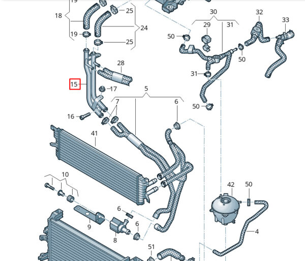 04L121194D - NEW VOLKSWAGEN MULTIVAN T7 STM STN COOLANT HOSE PIPE 04L121194D
