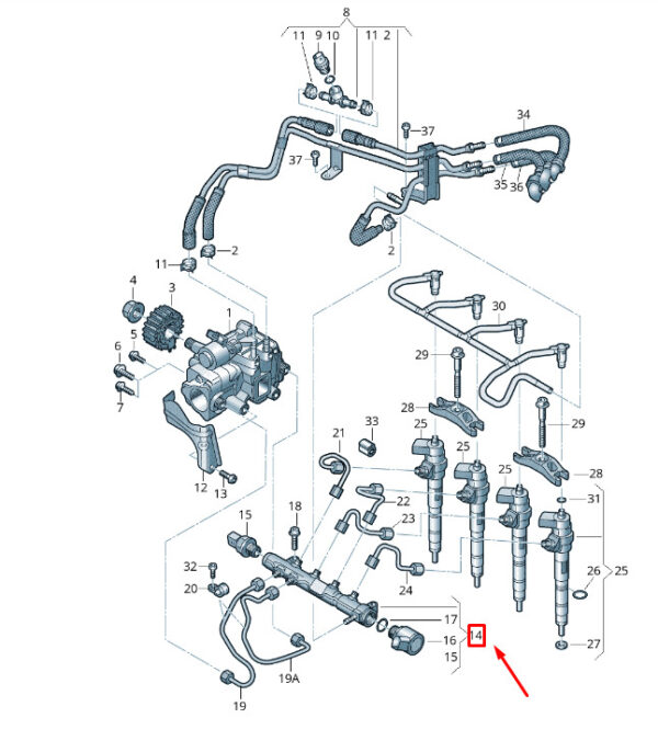 04L130093 - NEW VW TRANSPORTER VI T6 FUEL RAIL 04L130093 ORIGINAL