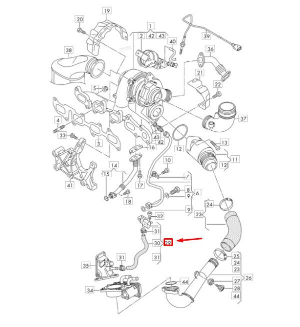04L145049AF - NEW VW BEETLE A5 EXHAUST PRESSURE HOSE WITH PRESSURE SENSOR 04L145049AF ORIGINAL