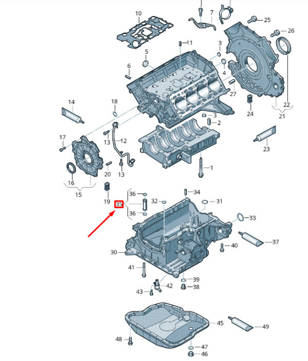 057103688A - VW Touareg 7P MK2 crankcase oil line 057103688A NEW ORIGINAL
