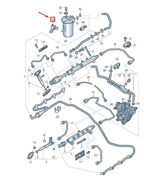 057130131C - NEW VW TOUAREG 7P MK2 FUEL FILTER LINE SYSTEM BRACKET 057130131C
