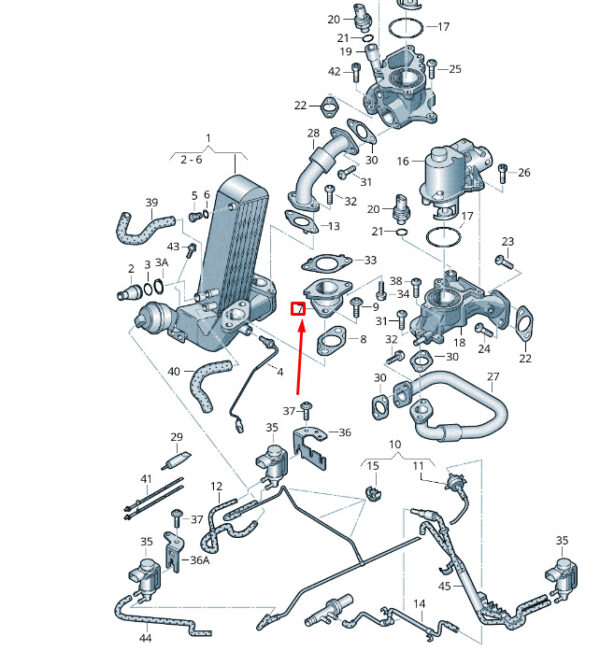 057131530A - NEW VW TOUAREG MK2 EXHAUST GAS RECIRCULATION CONNECTING PIPE 057131530A