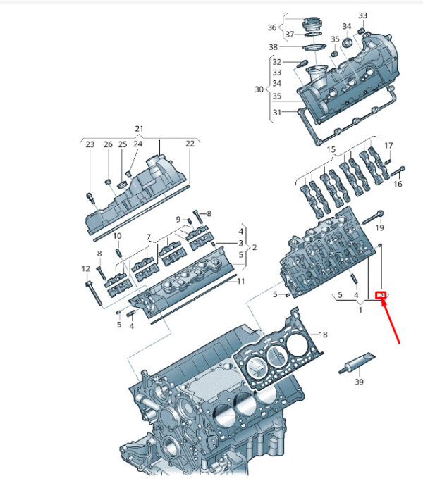 059103139A - NEW VW TOUAREG 7P MK2 CYLINDER HEAD - DUBEL HULL 059103139A ORIGINAL