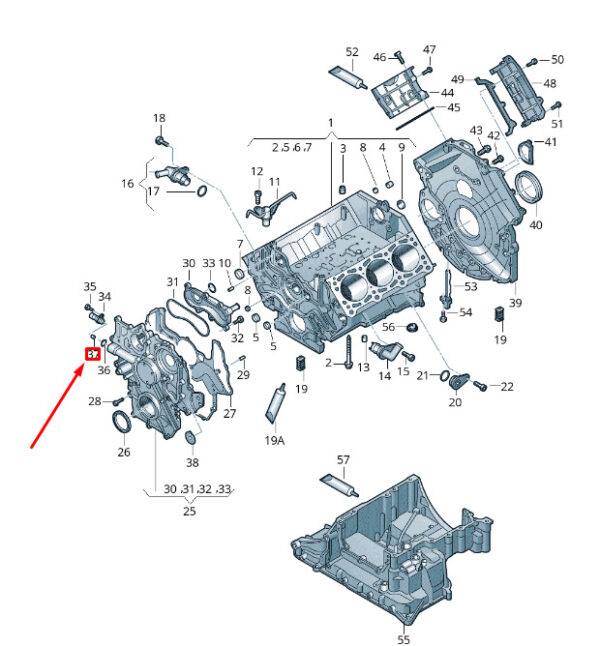 059103826B - NEW VW TOUAREG 7P MK2 CRANKHOUSE ADAPTER SLEEVE 059103826B ORIGINAL