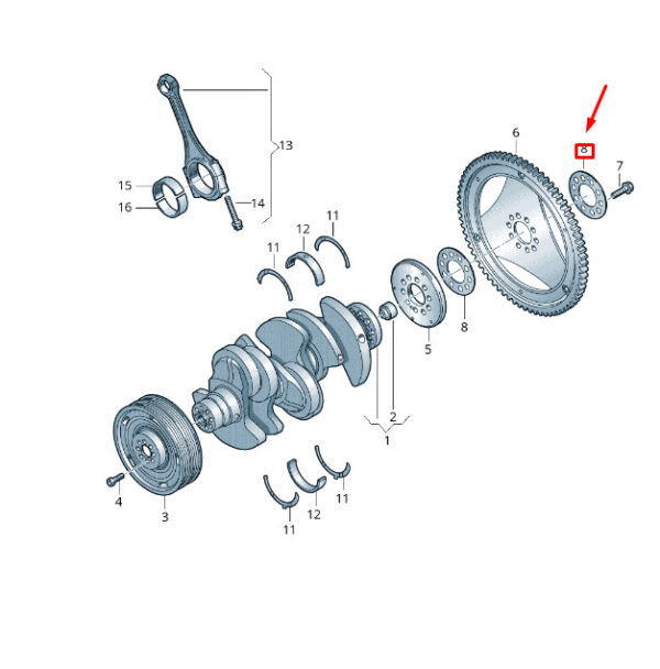 059105303E - NEW VW TOUAREG 7P MK2 CRANKSHAFT COMPENSATION WASHER 059105303E