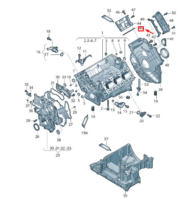 059109092L - VW TOUAREG 7P MK2 CRANKCASE HOUSING SEAL FLANGE GASKET 059109092L