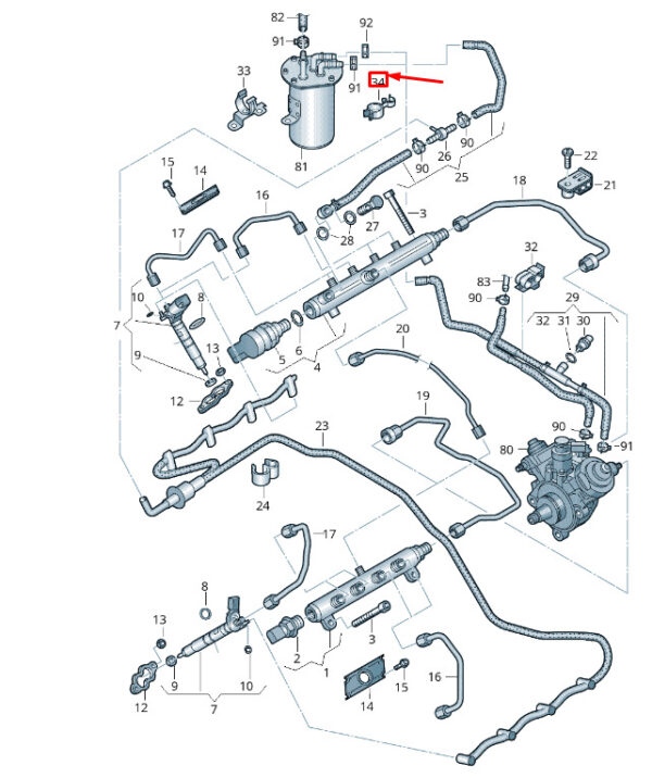 059131694AQ - NEW VW TOUAREG 7P MK2 FUEL LINE HOLDER 059131694AQ ORIGINAL