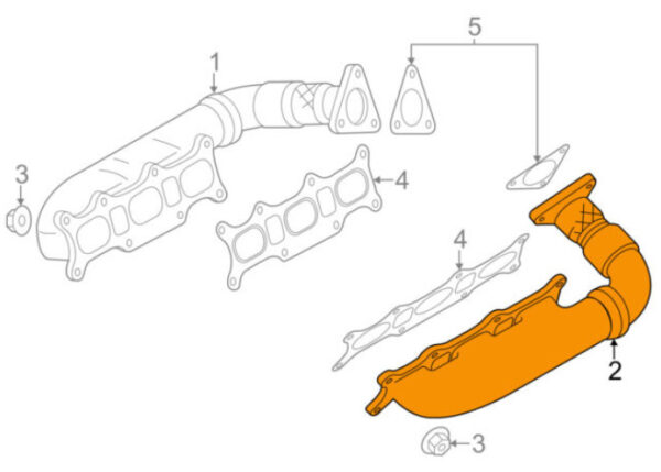 059253033BP - New VOLKSWAGEN TOUAREG 7P Left Exhaust Manifold 059253033BP 3.0 TDI