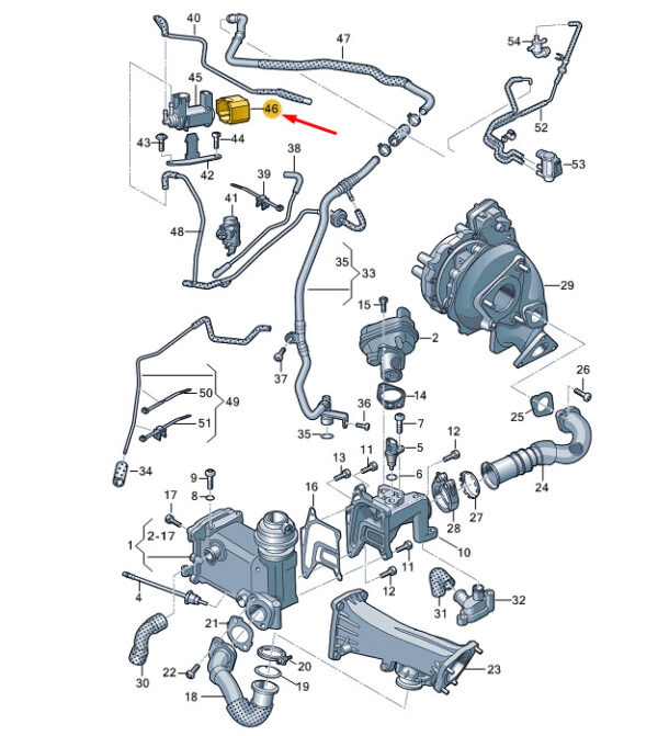 059906629D - NEW VW TOUAREG 7P MK2 PRESSURE CONVERTER SUPPORT 059906629D ORIGINAL