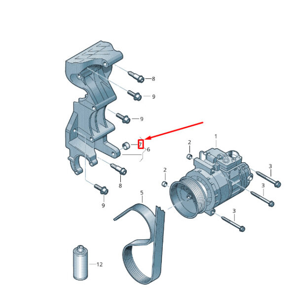 068903147K - VW TOUAREG 7P MK2 A/C Compressor Bush 068903147K NEW GENUINE