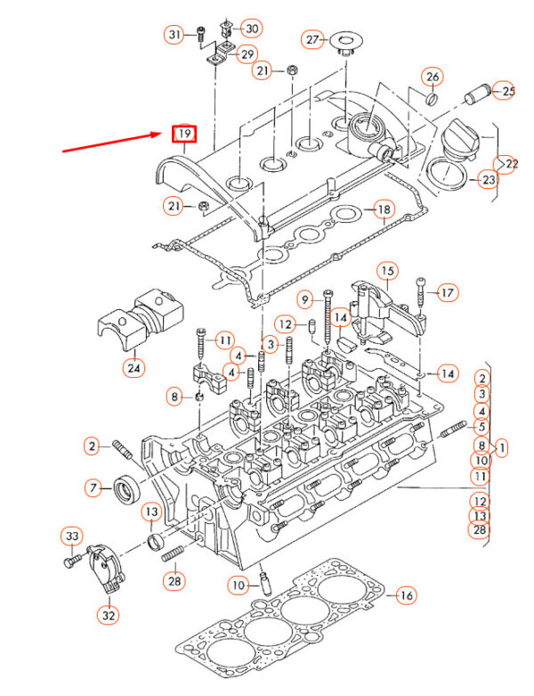 06A103469AR - NEW VOLKSWAGEN BEETLE 9C CYLINDER HEAD COVER 06A103469AR ORIGINAL