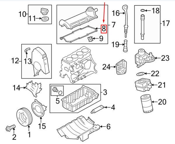 06A103483C - NEW VW JETTA MK6 16 ENGINE VALVE COVER GASKET 06A103483C ORIGINAL