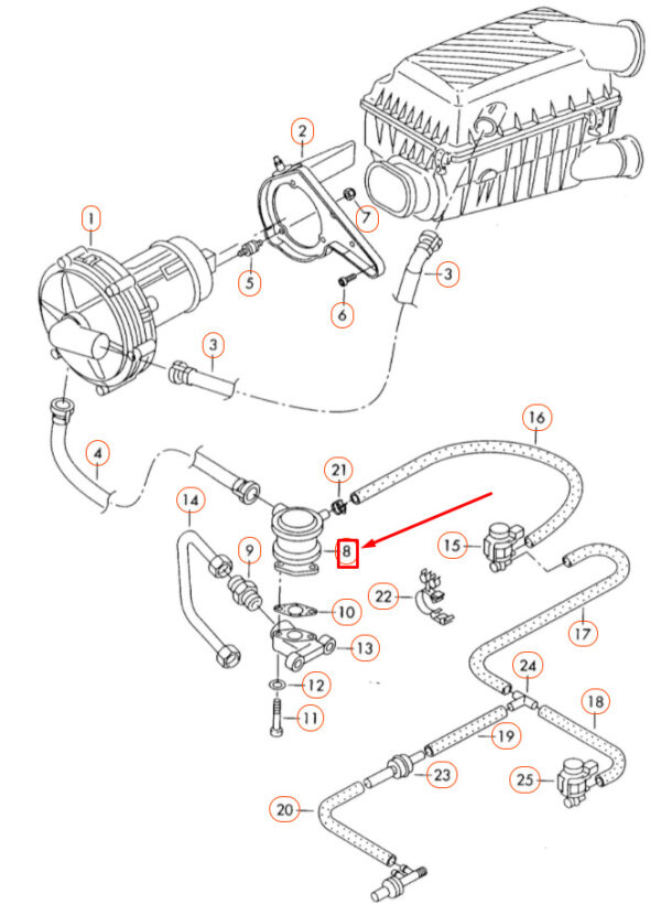 06A131351D - Volkswagen NEW BEETLE 9C secondary air valve 06A131351D NEW ORIGINAL