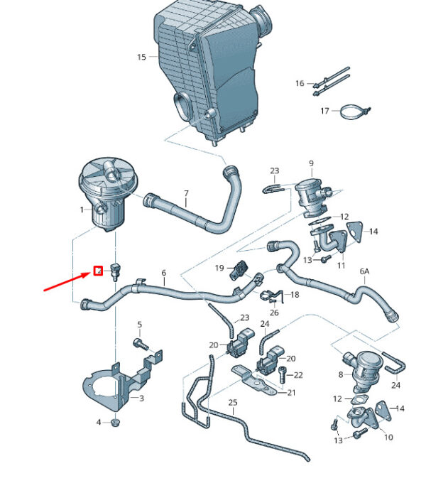 06A133567F - NEW VW TOUAREG 7P MK2 SECONDARY AIR PUMP STOP BUFFER 06A133567F ORIGINAL