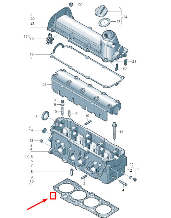 06G103383A - NEW VOLKSWAGEN CADDY 2K MK3 CYLINDER HEAD GASKET 06G103383A ORIGINAL