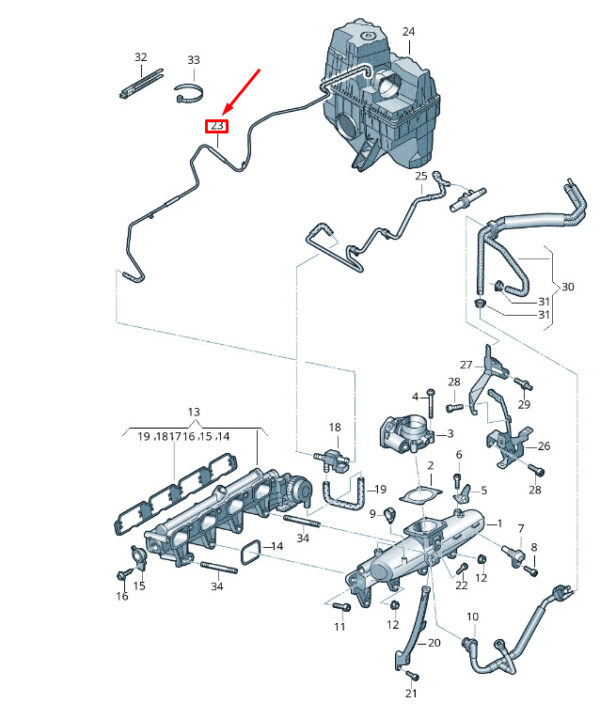 06H133583E - NEW VW TRANSPORTER VI T6 INTAKE SYSTEM CONNECTING HOSE 06H133583E