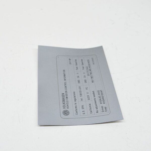 06J010005AP - New Volkswagen Engine Data Notice Label Sticker 06J010005AP