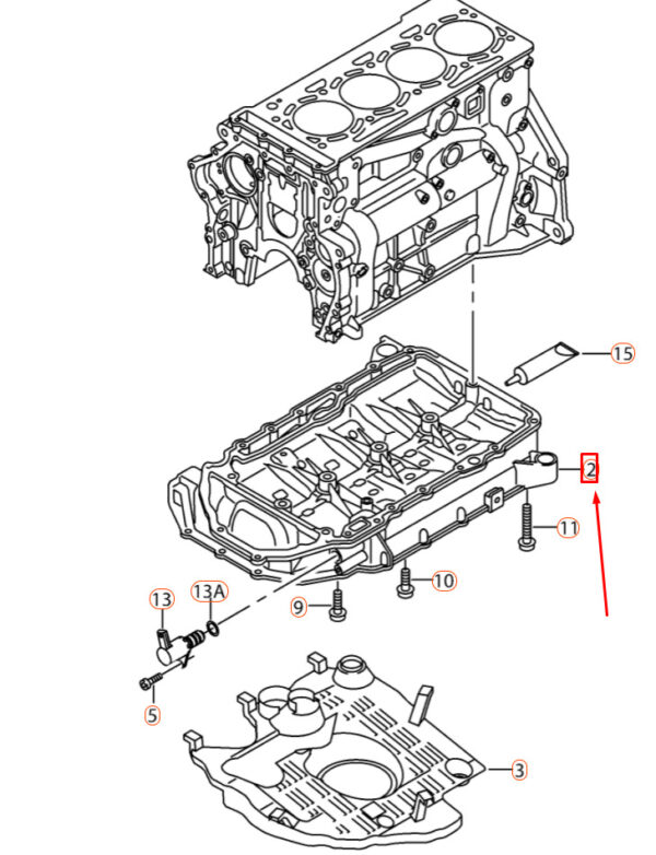 06K103603BC - NEW VOLKSWAGEN JETTA A6 MK6 UPPER ENGINE OIL SUMP 06K103603BC ORIGINAL