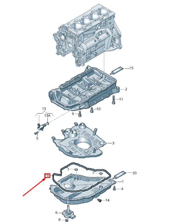 06K103649H - NEW VOLKSWAGEN BEETLE A5 ENGINE OIL PAN GASKET 06K103649H GENUINE