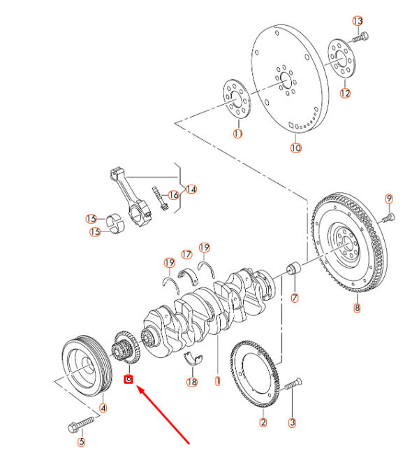 06K105209 - NEW VW BEETLE A5 ENGINE TIMING CRANKSHAFT CHAIN SPROCKET 06K105209 ORIGINAL
