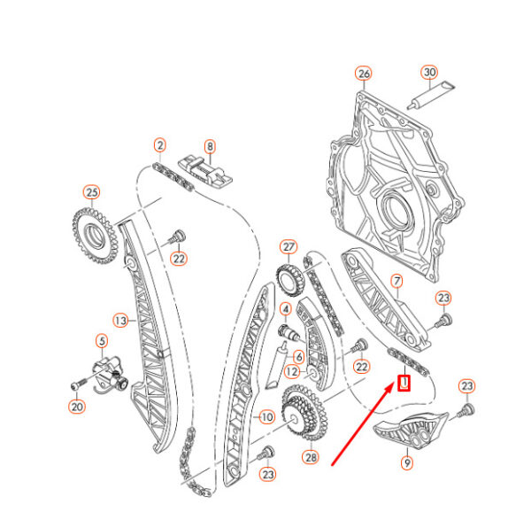 06K109158AM - NEW VW BEETLE A5 CAMSHAFT TIMING CHAIN 06K109158AM ORIGINAL