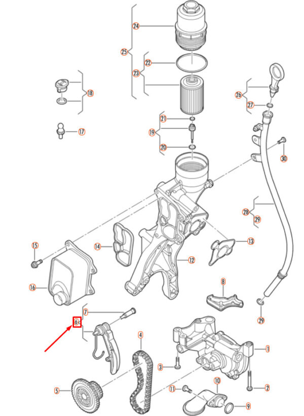 06K109507H - NEW VOLKSWAGEN BEETLE A5 OIL PUMP CHAIN SPANNER 06K109507H ORIGINAL