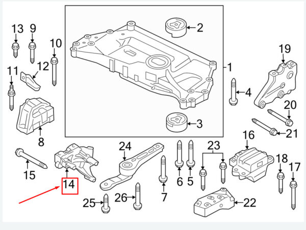 06K199207A - NEW VW BEETLE 5C RIGHT ENGINE MOUNT BRACKET 06K199207A ORIGINAL