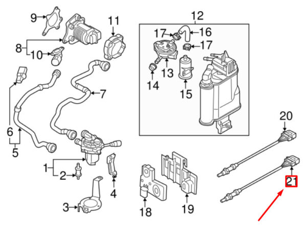 06K906262DM - NEW VOLKSWAGEN ARTEON 3H7 LAMBDA OXYGEN SENSOR 06K906262DM