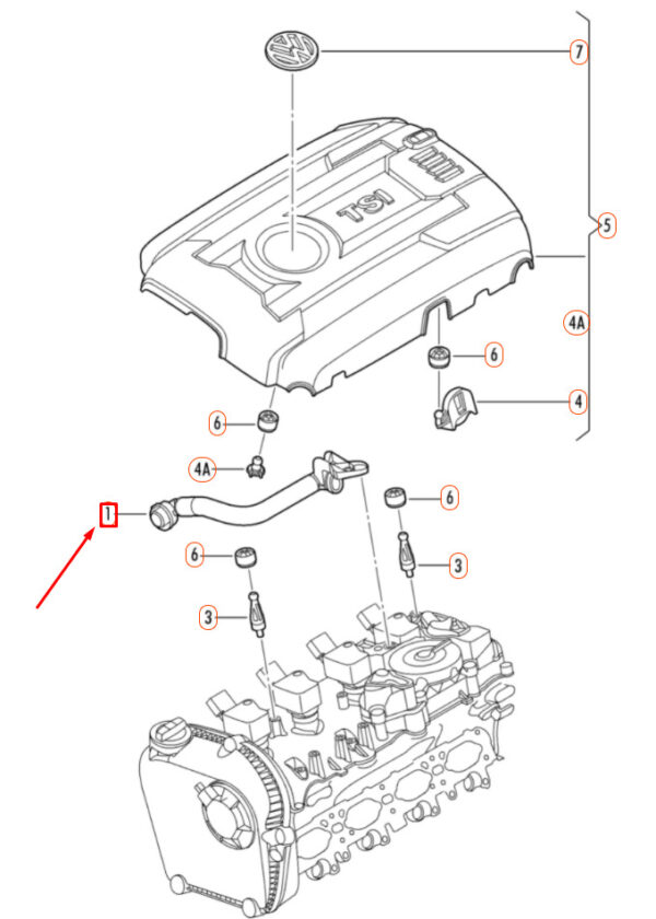 06L103213H - NEW VOLKSWAGEN BEETLE A5 ENGINE BREATHER HOSE 06L103213H ORIGINAL