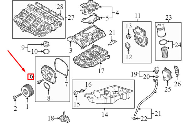06Q109210 - NEW VOLKSWAGEN ARTEON 3H7 FRONT TEN CONTROL COVER 06Q109210 ORIGINAL