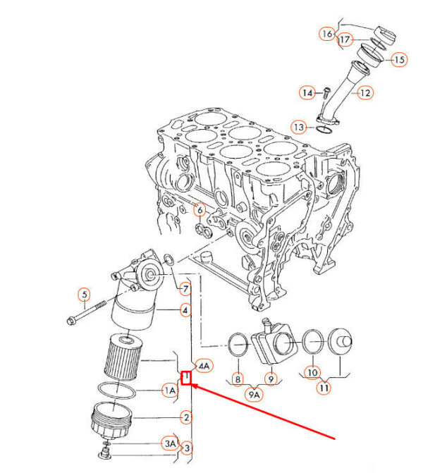 070115562 - OEM VW EOS ENGINE OIL FILTER ELEMENT WITH GASKET 070115562 GENUINE