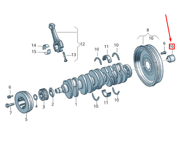 076105313 - NEW VOLKSWAGEN CRAFTER 2F MK1 CRANKSHAFT NEEDLE BEARING 076105313