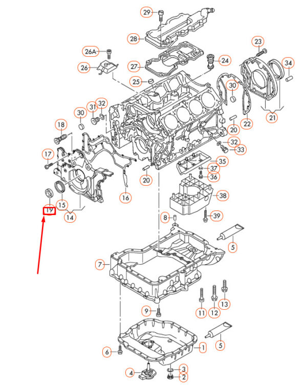 077105257 - VW PHAETON GP3 Front Crankshaft Needle Bearing Run 077105257 NEW REAL
