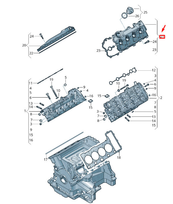 079103471BC - NEW VW TOUAREG 7P MK2 LEFT SIDE CYLINDER HEAD COVER 079103471BC ORIGINAL