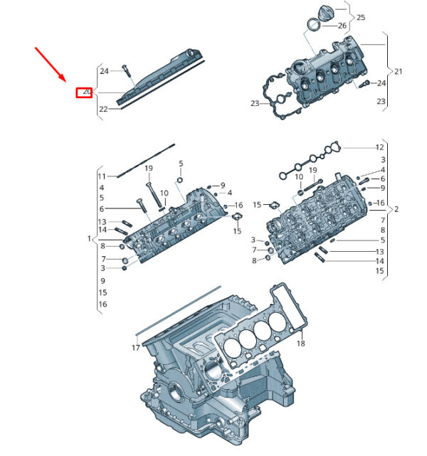 079103472AP - NEW VW TOUAREG 7P MK2 RIGHT CYLINDER HEAD COVER 079103472AP ORIGINAL