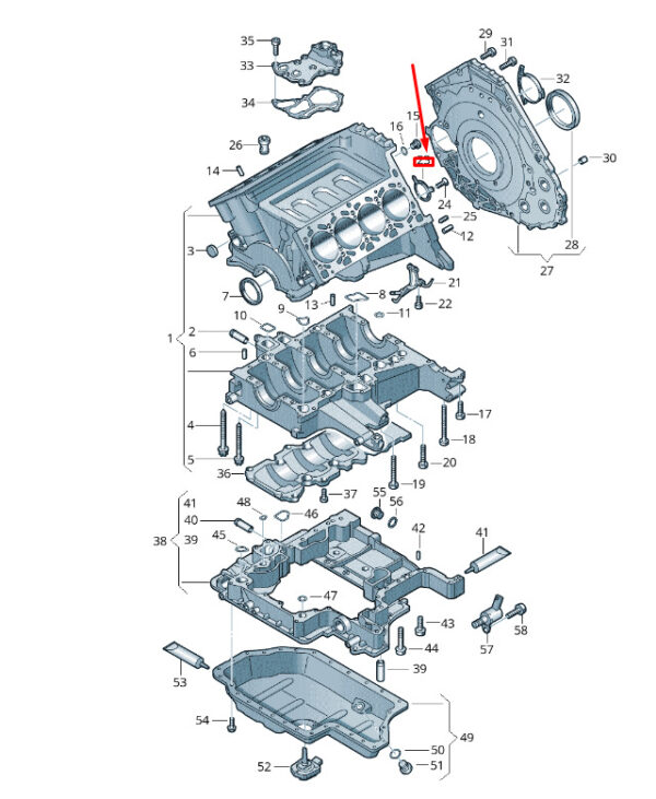 079103648C - NEW VW TOUAREG 7P MK2 CRANKCASE HOUSING COVER 079103648C