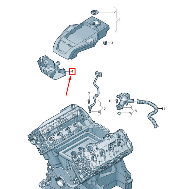 079103925AJ - NEW VW TOUAREG 7P MK2 ENGINE COVER 079103925AJ ORIGINAL