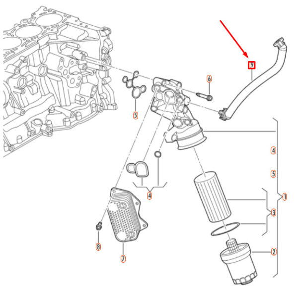 07K103558C - NEW VOLKSWAGEN BEETLE A5 OIL FILTER BREATHER HOSE 07K103558C ORIGINAL