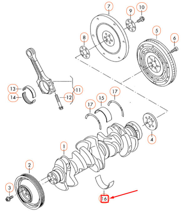 07K105591FROT - NEW VOLKSWAGEN GOLF 5G MK7 LOWER CRANKSHAFT BEARING CASE 07K105591FRESS