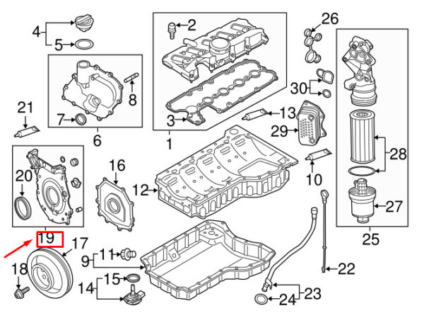 07K109210G - NEW VW GOLF VI 5K MK6 ENGINE FRONT LOWER TIMING COVER 07K109210G