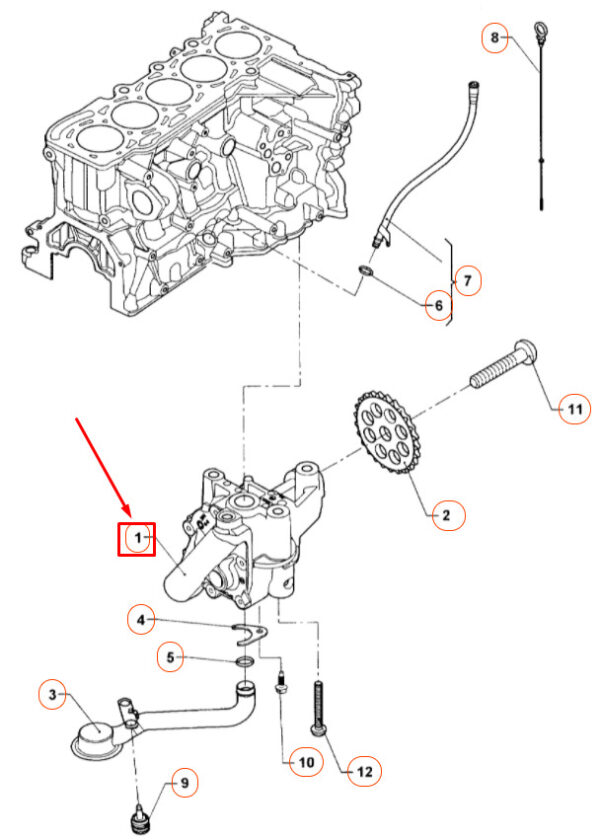 07K115105Q - NEW VOLKSWAGEN BEETLE 9C OIL PUMP 07K115105Q ORIGINAL