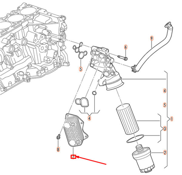 07K117021C - NEW VOLKSWAGEN BEETLE A5 OIL COOLER 07K117021C OEM